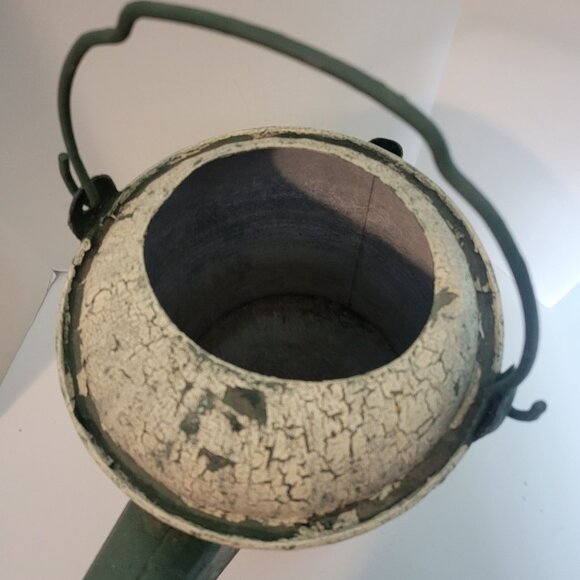 Vintage Large Galvanized Metal Watering Can with Rustic Crackle Finish & Two Han - Picture 5 of 6